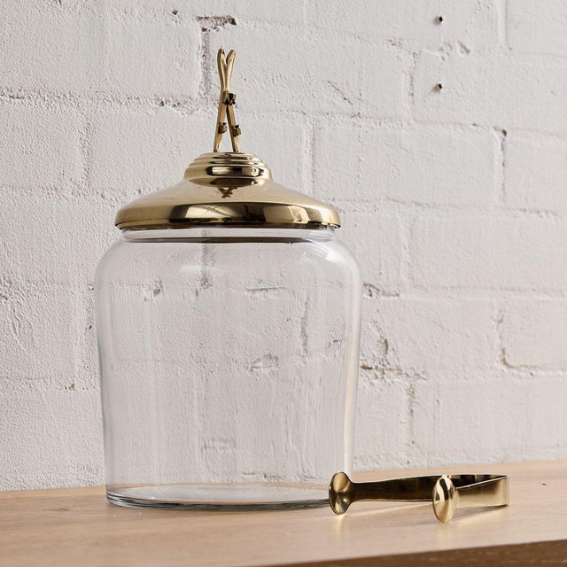 Skier Barware Collection, Ice Bucket, Brass