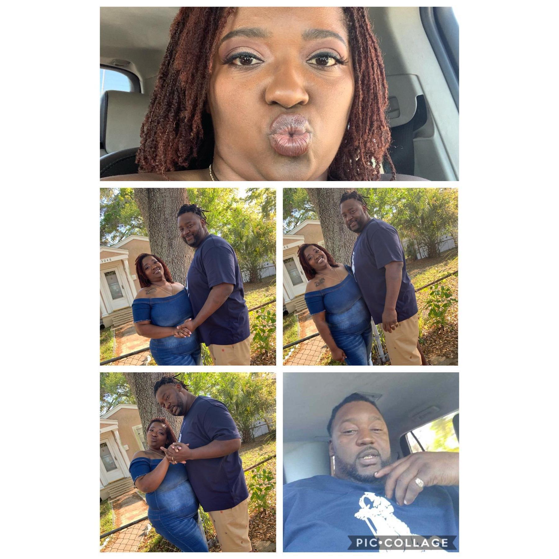 Us getting ready for engagement photos