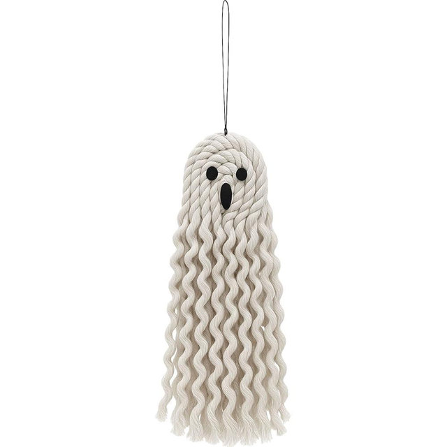 Handmade Cute Ghost Halloween Decor, Halloween Decorations Indoor & Outdoor Party, 14 inch Fall Decor Hanging Ornaments for Home Front Door, Window, Wall, Yard, Tree, Car, Garage Door