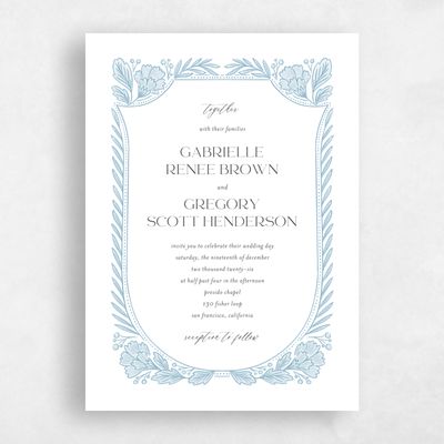 White Wedding Invitation - Willowbrook Classic