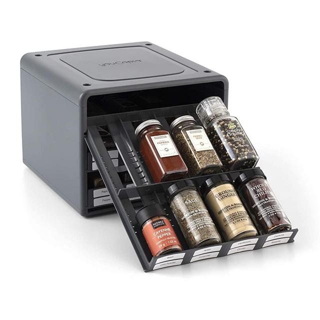 YouCopia 50188 SpiceStack Adjustable Spice Rack Organizer, New, Granite