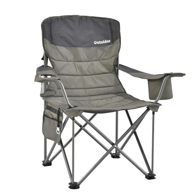 OUTSIDER Oversized Camping Folding Chair, Heavy Duty 500 LBS Portable Foldable Outdoor Chair Camp Chair with Cup Holder and Cooler Bag for Camping, Travel,Fishing, Lawn, Patio
