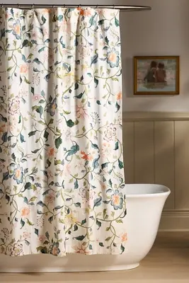 The Printed Cotton Slub Shower Curtain Collection
