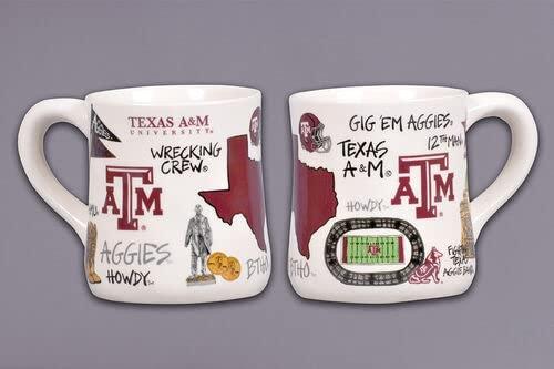 Magnolia Lane Coffee Mug, 16 Oz, 4.13-inch Height, Drinking Beverage (Texas A&M Aggies Icon)