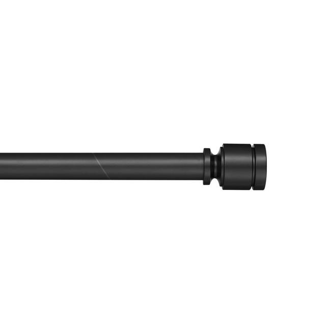 Simply Essential™ Deco 72 to 144-Inch Adjustable Single Curtain Rod Set in Black