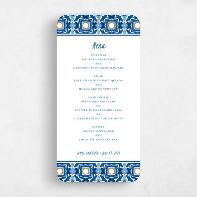 Orange Rounded Wedding Menu - Tamarine