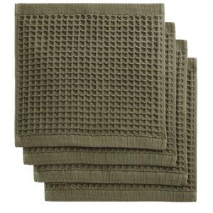 White Waffle Weave Cotton Washcloth 4 Pack