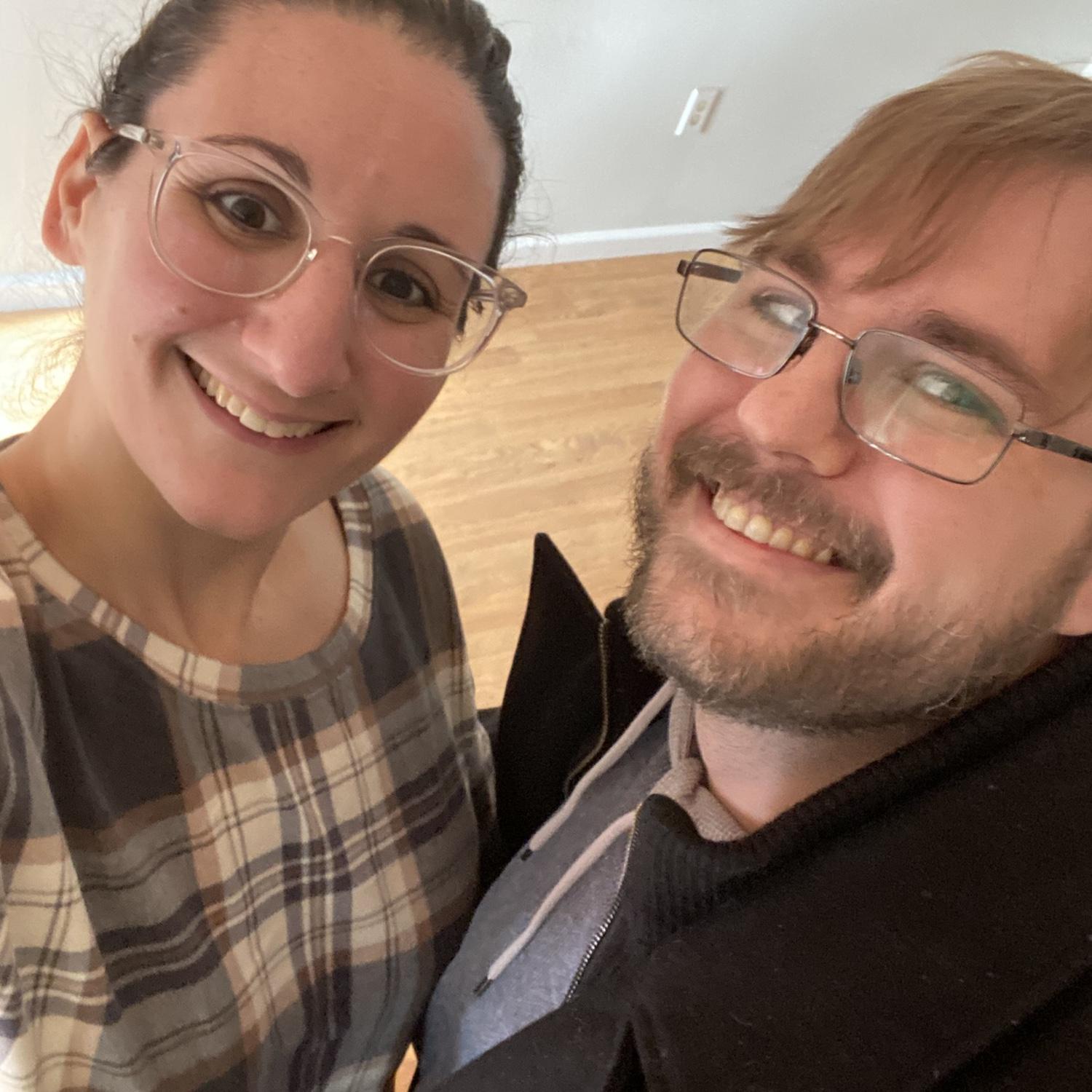 The last photo of us in our Pennsylvania house! This is the exact spot in our living room where Chris dropped to one knee and proposed!