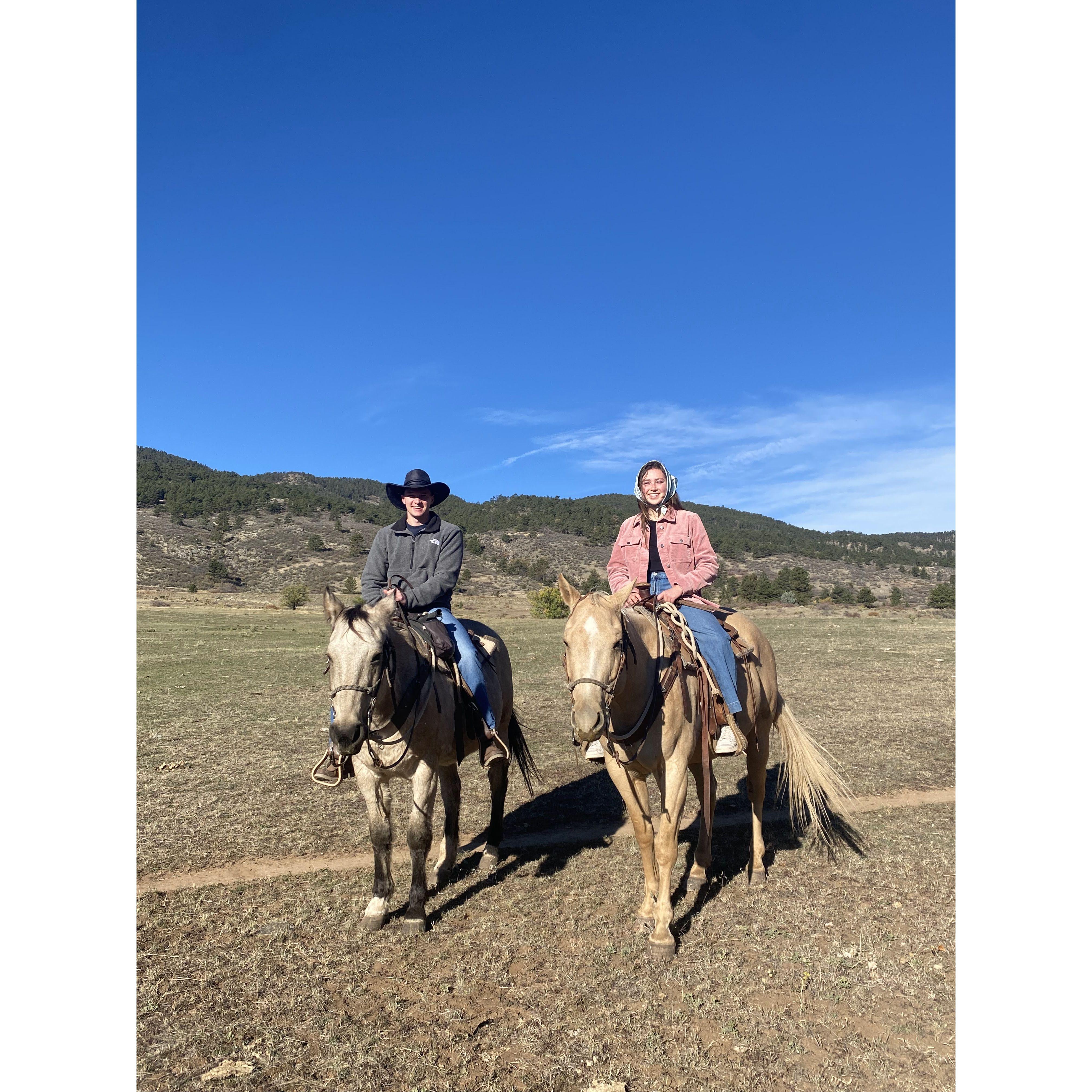 Fall 2022 -- Horseback riding for the first time together!