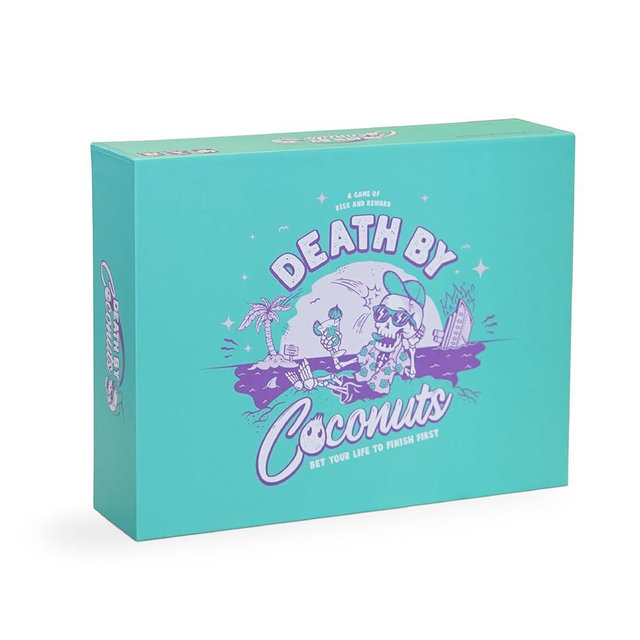 Death by Coconuts - Risk and Reward Family Board Game - 250 Cards - 2-8 Players - Suitable for Adults and Teenagers