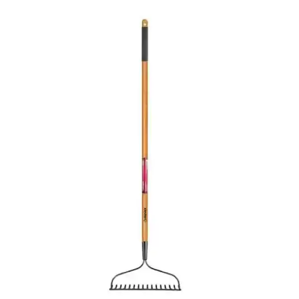 57 in. L Wood Handle 16-Tines Garden Bow Rake with Grip