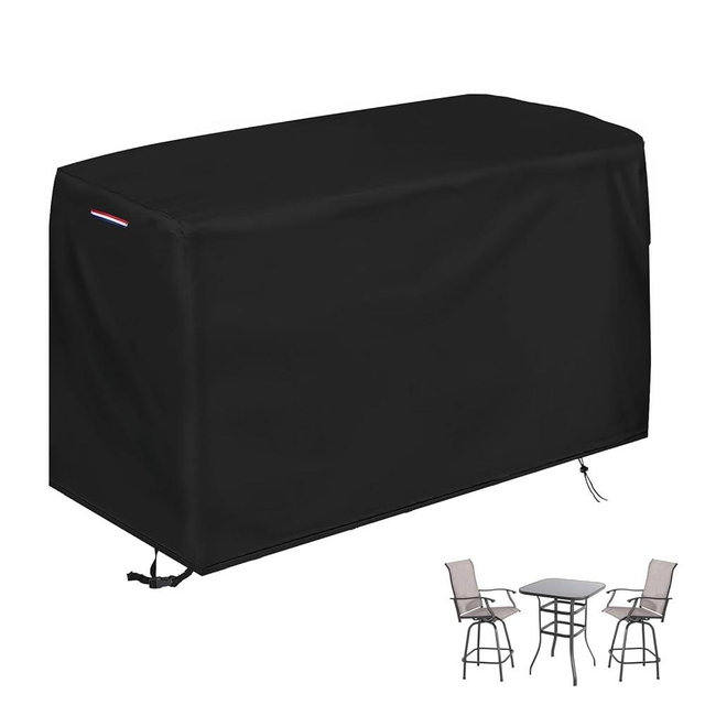 Loenel Patio Swivel Bar Set Covers, Waterproof Outdoor Bar Height Set Cover for Patio Bistro Sets 3 Piece Table and Chairs, Heavy Duty 600D Outdoor Bars Height Dining Sets Cover- 70" L x 32" W x 47" H