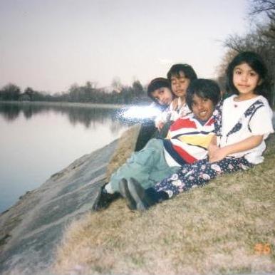 Our bridal party --  Harshi, Ishika, Nishan, Shanika
(Boston, 1996-ish)