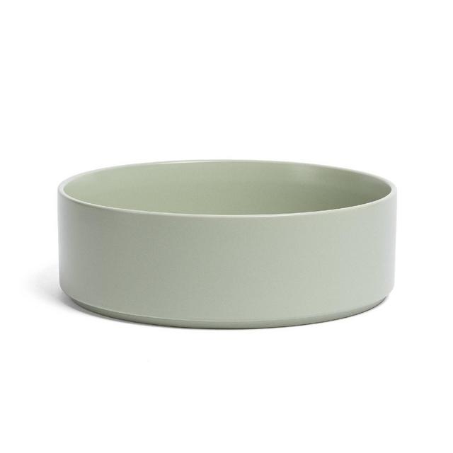 over&back Stackable 10" Hand-Finished Stoneware Serving Bowl Sage: Round, 3.2 Qt, Microwave & Dishwasher Safe