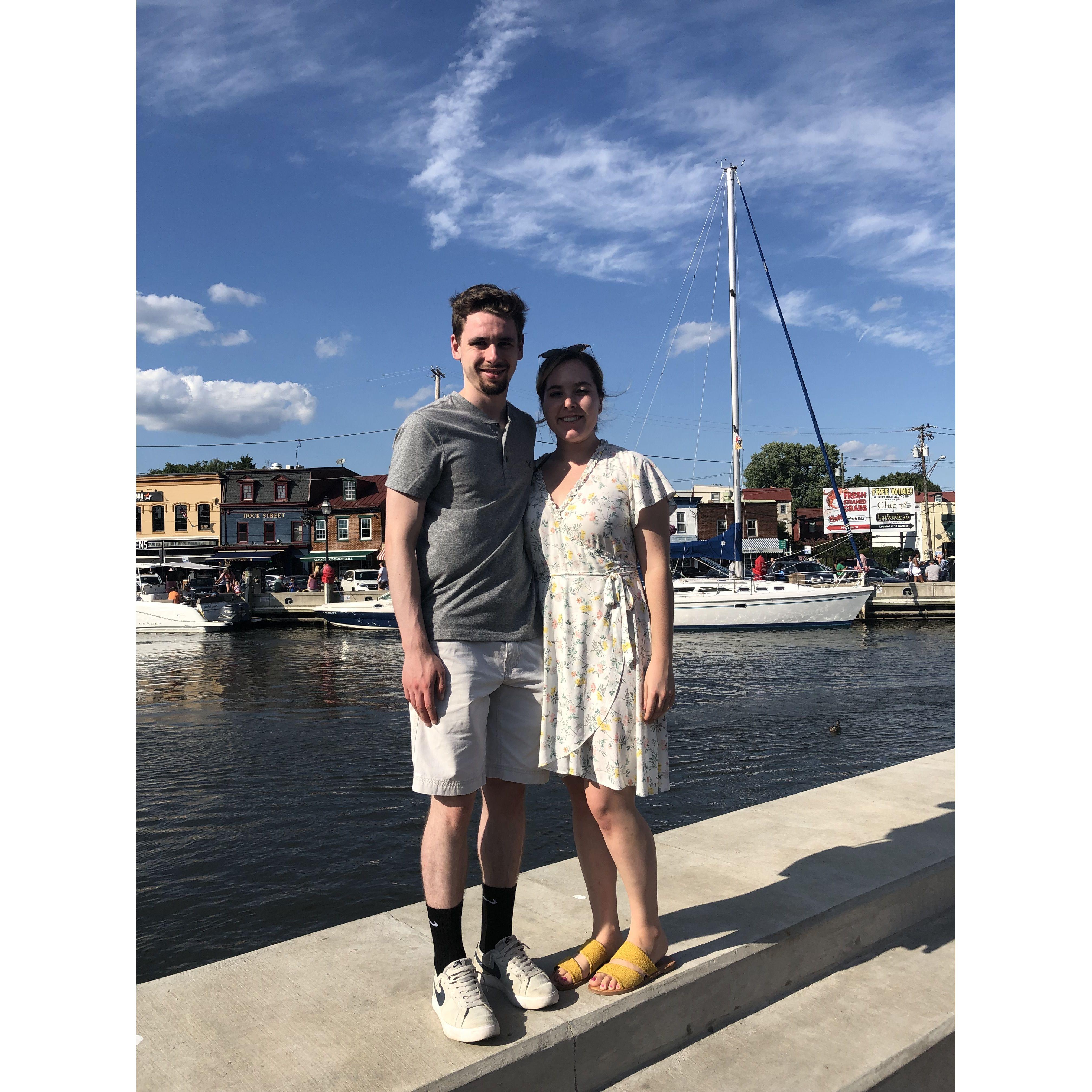 Olivia and Vince on a day trip to Annapolis, Maryland.