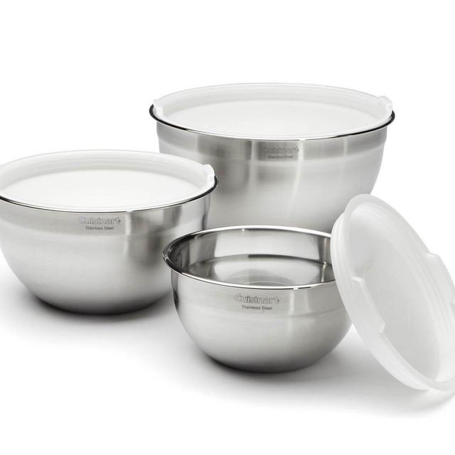 Cuisinart CTG-00-SMB Stainless Steel Mixing Bowls with Lids, 3 Piece