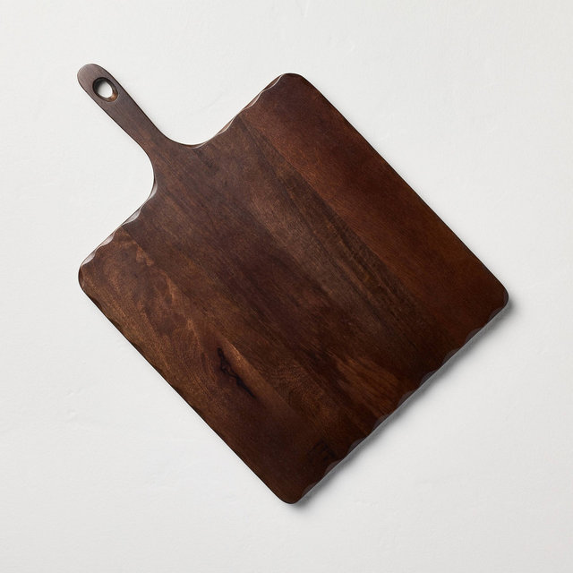 Carved Edge Square Wood Board Dark Brown - Hearth & Hand™ with Magnolia