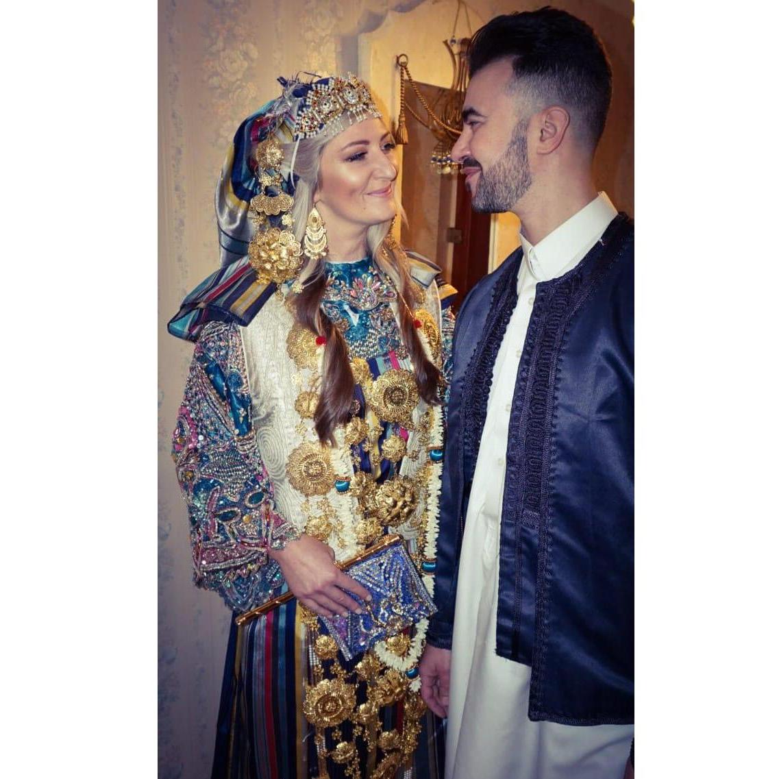 Traditional Libyan Wedding dress. Borrowed from Mo's grandmother.
