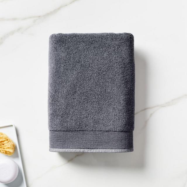 Plush Fibrosoft Organic Towel, Bath Sheet, Charcoal Melange