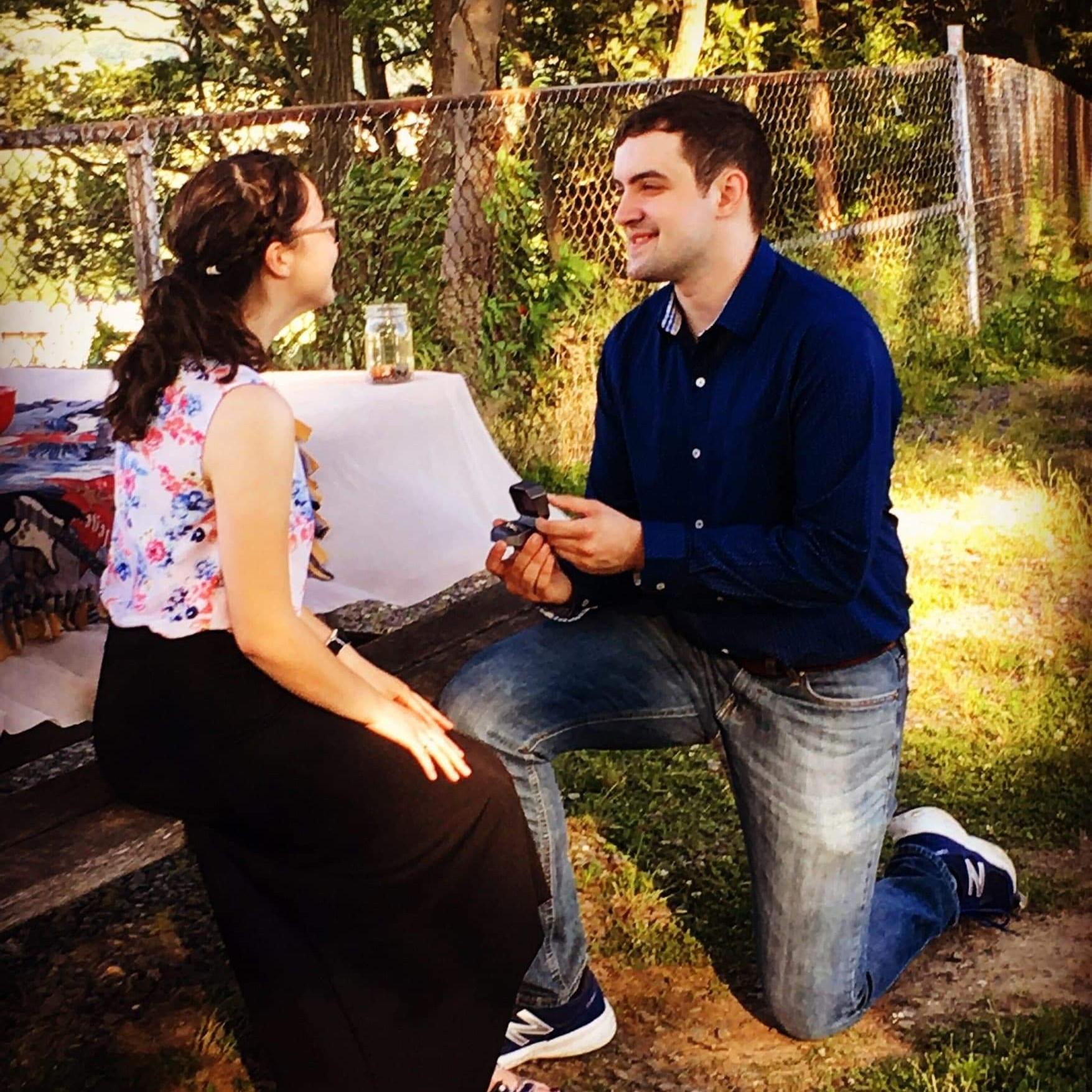 When Kyle popped the question while having a picnic at a Pennsylvania state park.