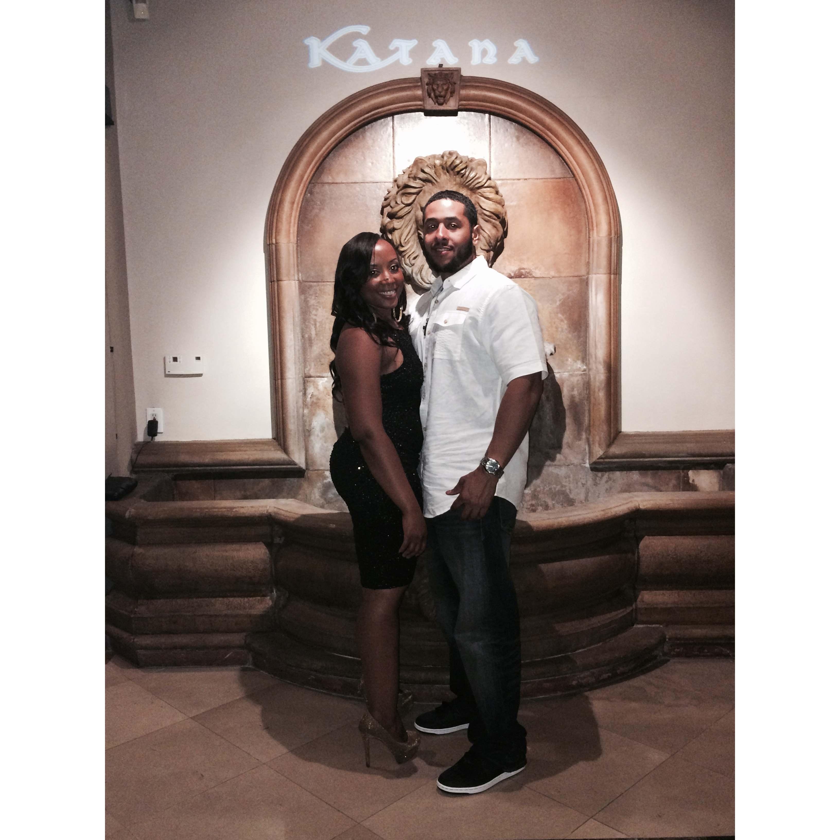 September 2014 at Katana Hollywood(the place Lou proposed at later)