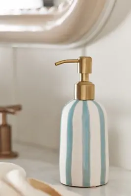 Striped Ceramic Soap Dispenser