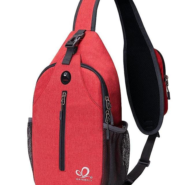 WATERFLY Crossbody Sling Backpack Sling Bag Travel Hiking Chest Bag Daypack