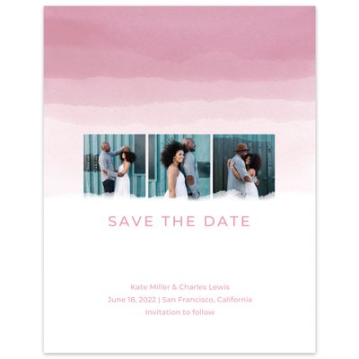 Pink Wedding Digital Save the Date - Waterfront Photo