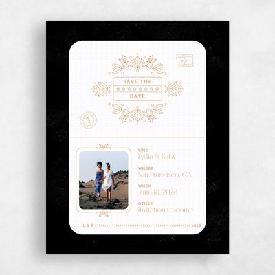 Black Wedding Save the Date - Montavilla Portrait