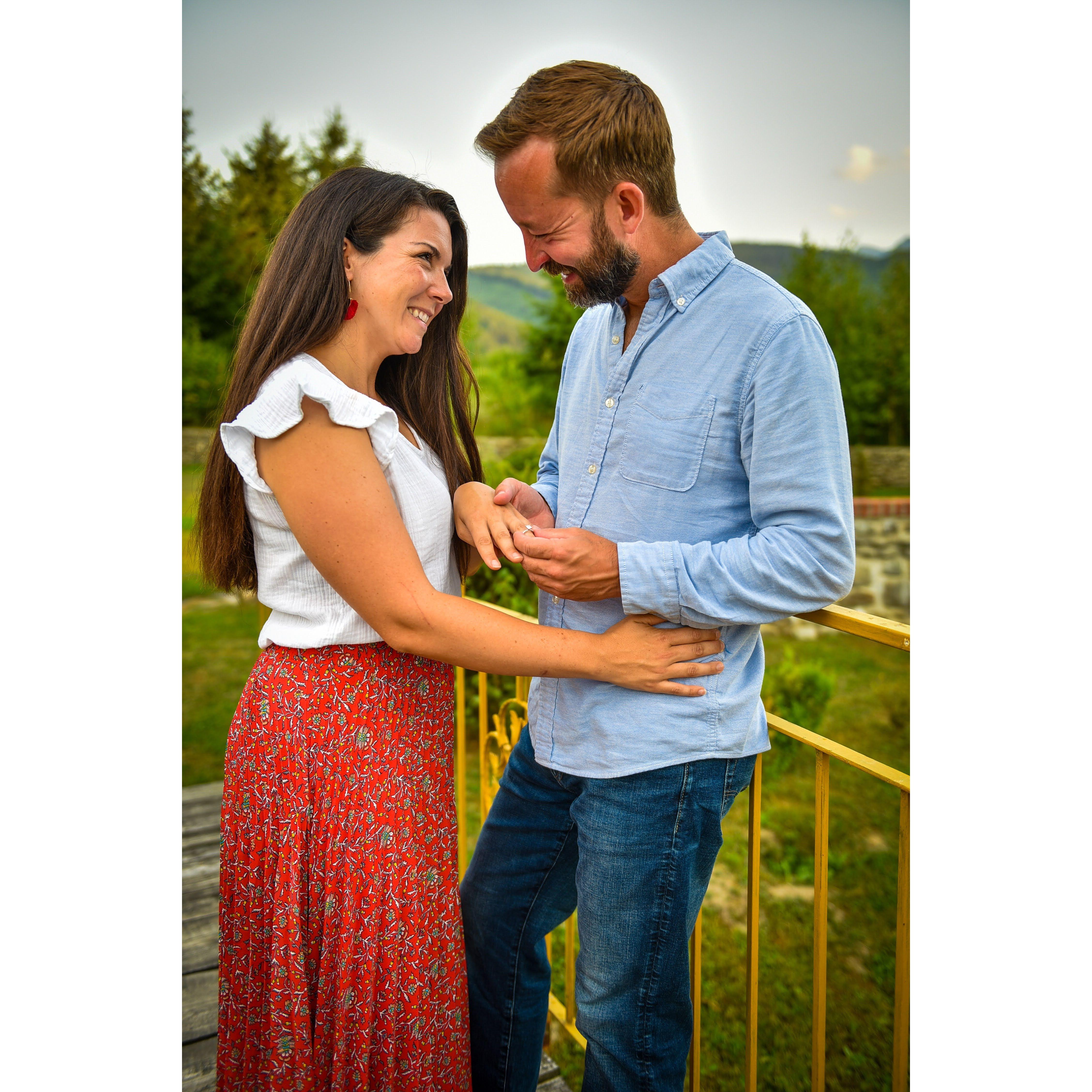 Engagement photos at our B&B in Romania after Nick proposed (July 4, 2022)!