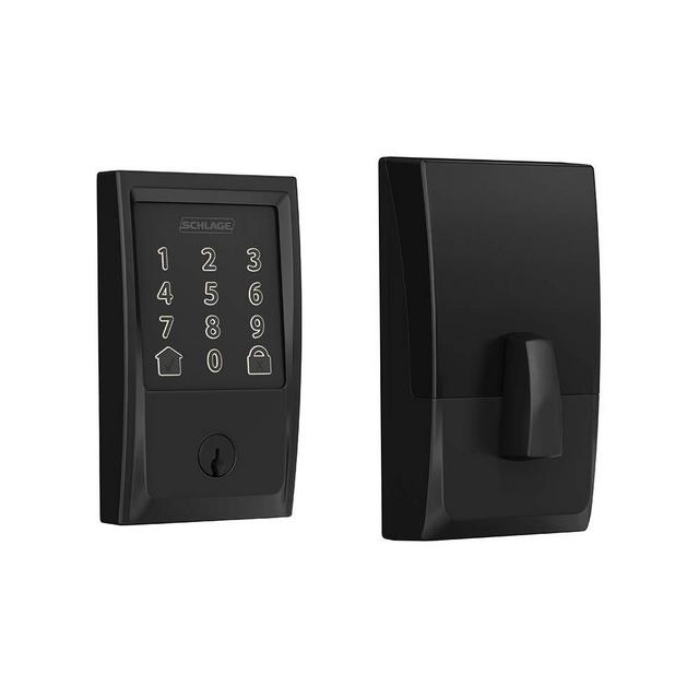 Schlage Encode Smart WiFi Deadbolt with Century Trim in Matte Black (BE489WB CEN 622)