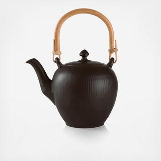 White Fluted Teapot