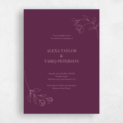 Plum, Purple Wedding Invitation - Maywood Classic