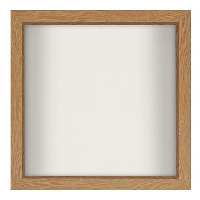 Americanflat 11x11 Shadow Box Frame in Oak with Soft Linen Back - Composite Wood with Polished Glass for Wall and Tabletop