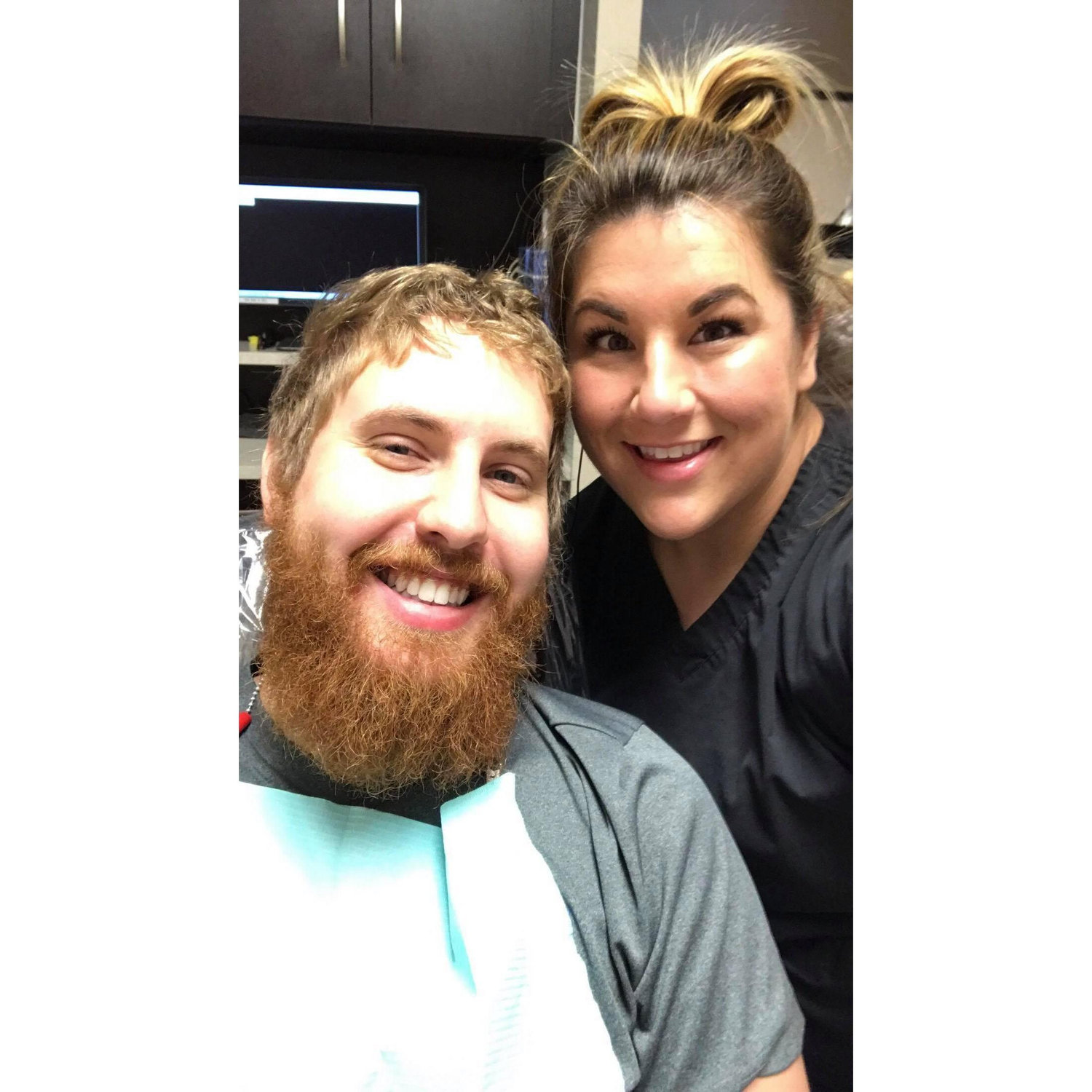 Nathan being the best patient for Meagan!