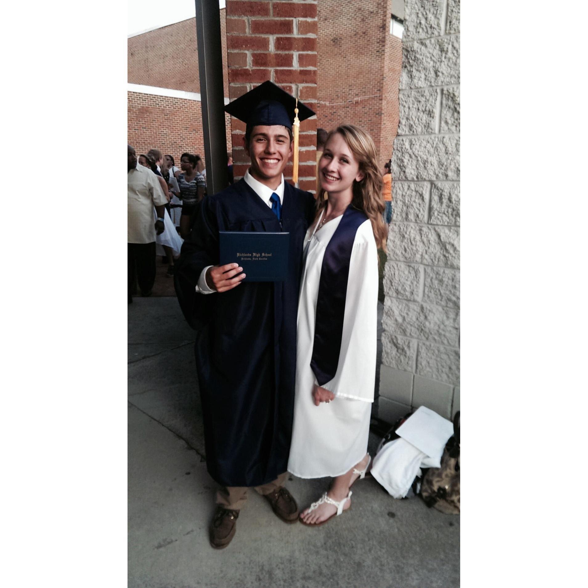 Isaac's high school graduation, 2014. Megan was a marshal for the class of 2015!