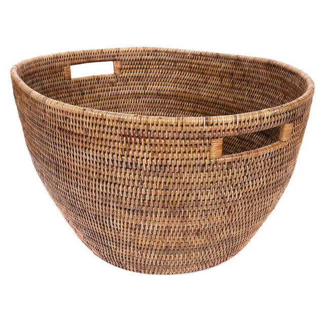 Natural Tava Handwoven Rattan Laundry Basket