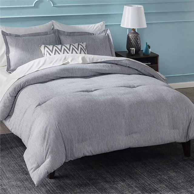 Bedsure California King Comforter Sets, Bed Comforter Cal King Set, Grey Cationic Dyeing Oversized King Comforter with Pillow Shams(Cal King, 104x96 inches, 3 Pieces)