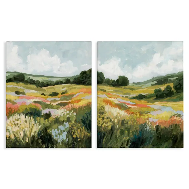 Stupell Industries Vast Meadow Painting 2pc Canvas Art Set, 16" x 20"