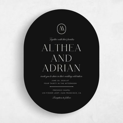 Black Wedding Invitation - Conrad Type