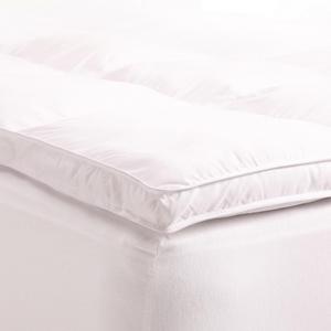 Superior Queen Mattress Topper, Hypoallergenic White Down Alternative Featherbed Mattress Pad - Plush, Overfilled, and 2" Thick