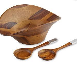 Nambe - Ripple Salad Bowl with Servers