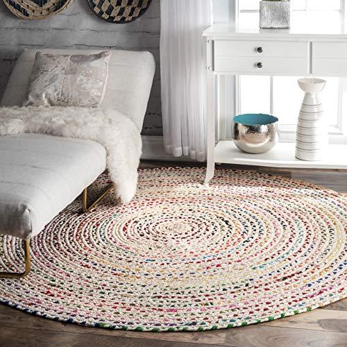 nuLOOM Tammara Hand Braided Round Rug, 6' Round, Ivory