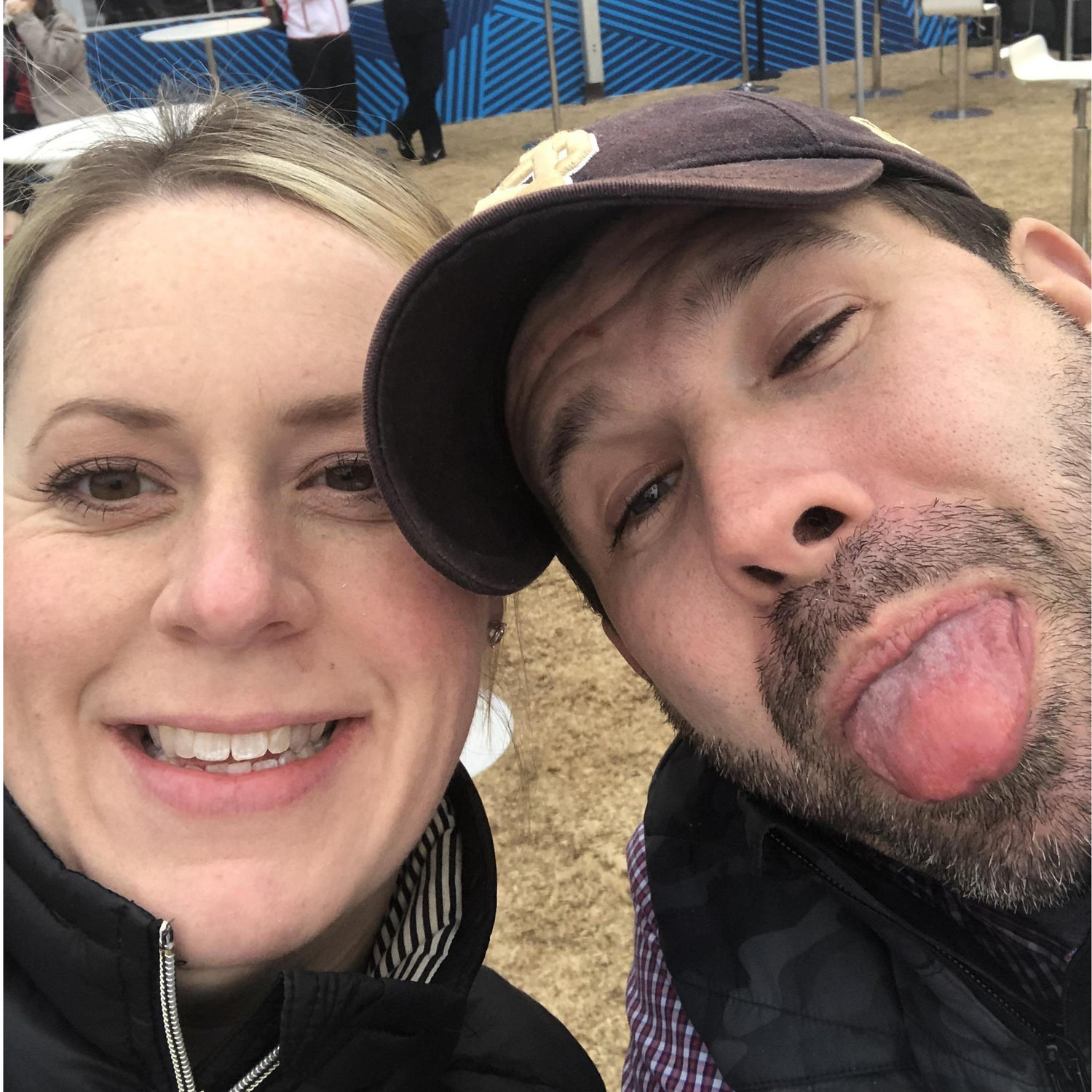 At the Superbowl Experience in Atlanta, shortly after we moved here