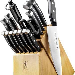 HENCKELS Premium Quality 15-Piece Knife Set with Block, Razor-Sharp, German Engineered Knife Informed by over 100 Years of Masterful Knife Making, Lightweight and Strong, Dishwasher Safe
