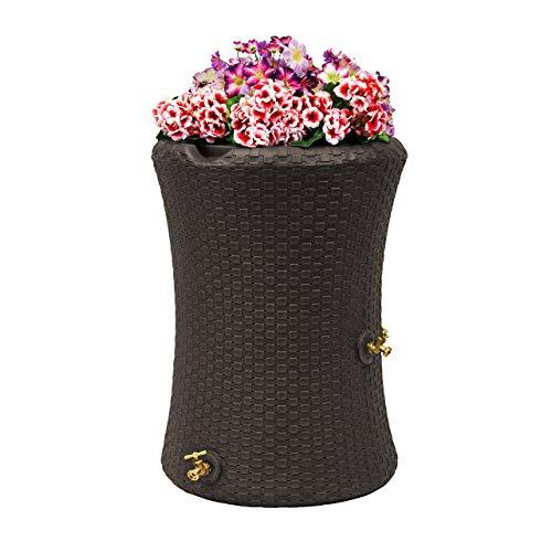 Good Ideas IMP-N50-DBR Impressions Nantucket Rain Saver Rain Barrel, 50 Gallon, Dark Brown