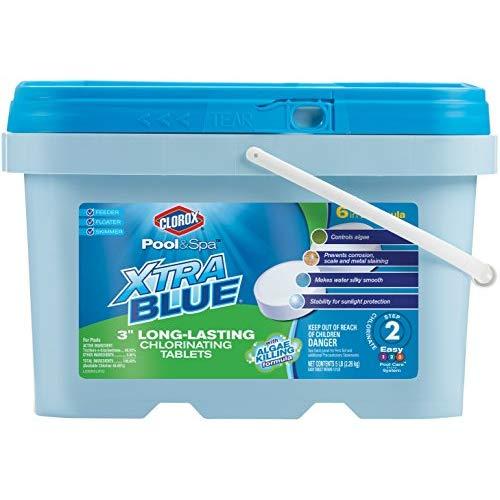 CLOROX Pool&Spa XtraBlue 3-Inch Long Lasting Chlorinating Tablets, 5-Pound Chlorine