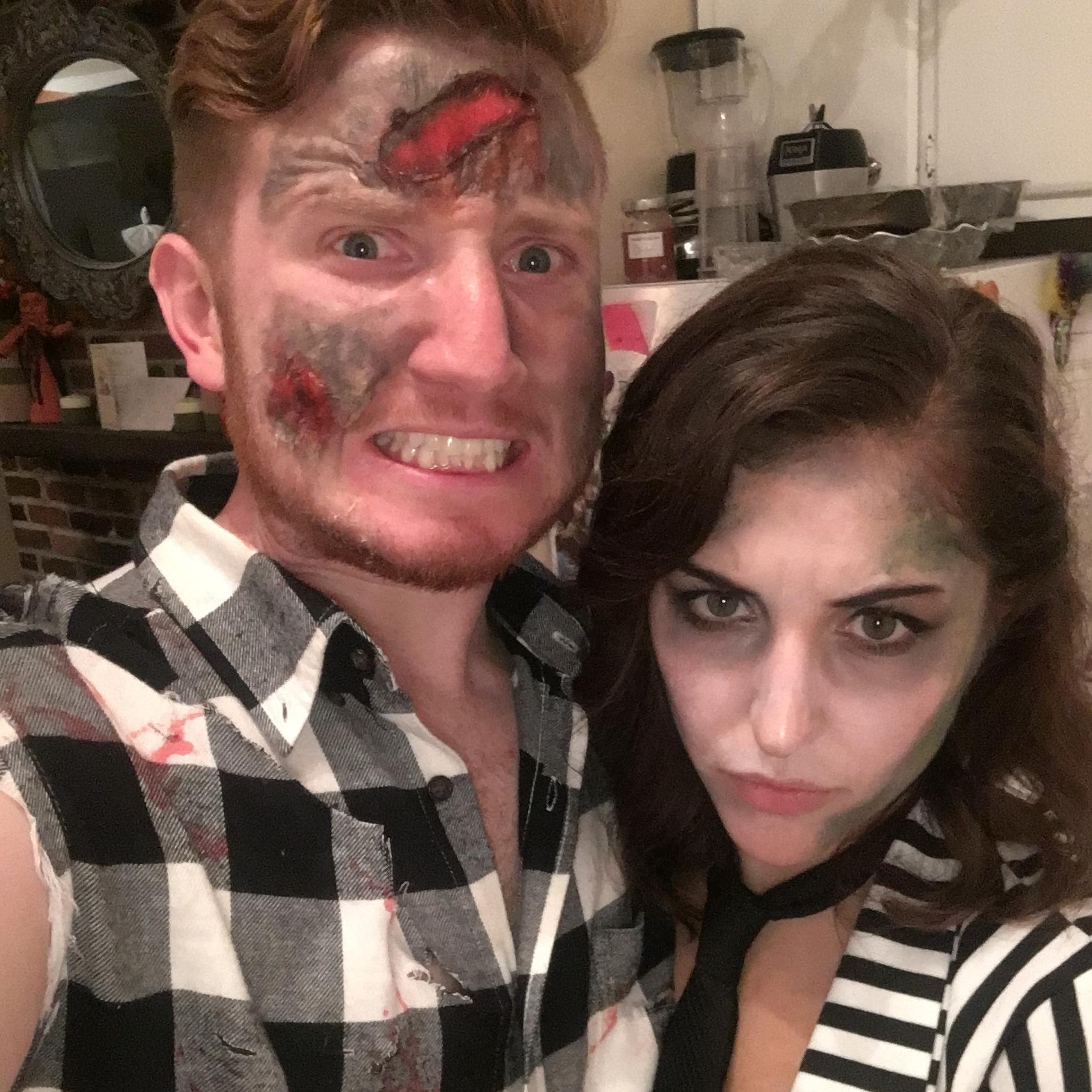 Happy Halloween 2017 from a zombie and Beetlejuice.