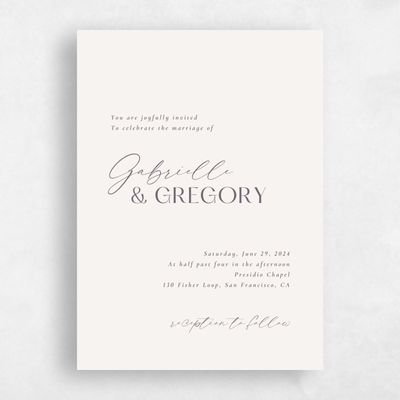 Beige Wedding Invitation - Sundell Portrait
