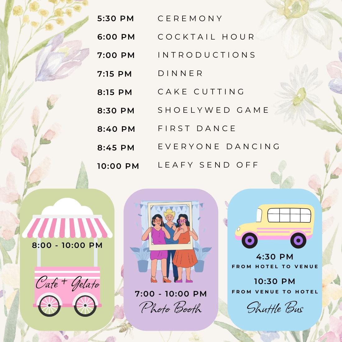 Order of Events for Wedding Day